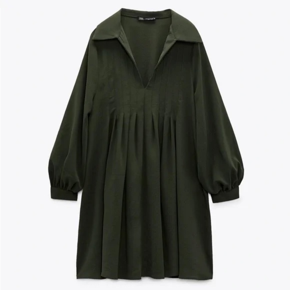 ZARA Box Pleat Mini Dress